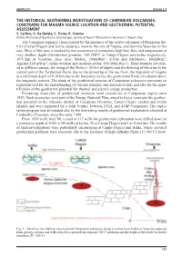 The Historical Geothermal Investigations of Campanian Volcanoes: Constrains for Magma Source Location and Geothermal Potential Assessment S