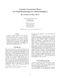 Axiomatic Consciousness Theory for Visual Phenomenology in Artificial Intelligence