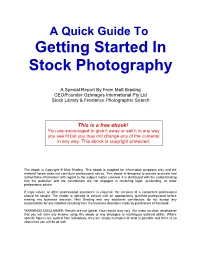 Getting Started in Stock Photography