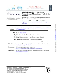Human Regulatory T Cells Mediate Transcriptional Modulation of Dendritic Cell Function