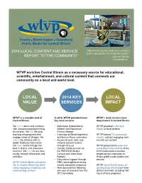 Local Value 2014 Key Services Local Impact