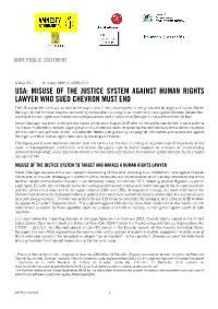 Misuse of the Justice System Against Human Rights