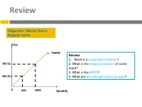Review: 1. What Is a Production Function? 700 Eu • 2
