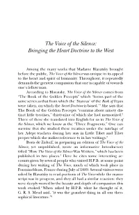 The Voice of the Silence: Bringing the Heart Doctrine to the West