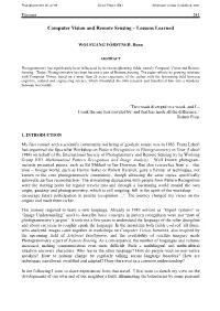 Computer Vision and Remote Sensing – Lessons Learned