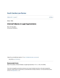 Informal Fallacies in Legal Argumentation
