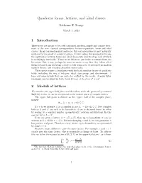 Quadratic Forms, Lattices, and Ideal Classes