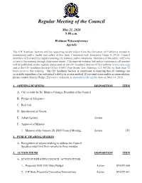 Regular Meeting of the Council