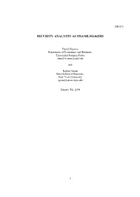Security Analysts As Frame-Makers