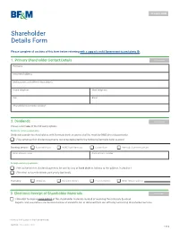 Shareholder Update Form