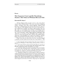 The Supreme Court and Its Shrinking Docket: the Ghost of William Howard Taft