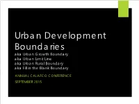 Urban Growth Boundaries and Lafco