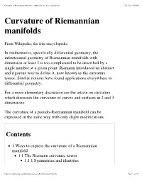 Curvature of Riemannian Manifolds - Wikipedia, the Free Encyclopedia 3/31/10 1:54 PM