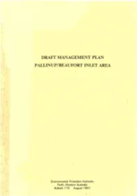 Draft Management Plan Pallinup/Beaufort Inlet Area
