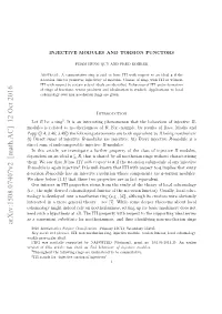 Injective Modules and Torsion Functors 10