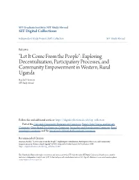 Let It Come from the Peopleâ•Š: Exploring Decentralization, Participatory Processes, and Community Empowerment in West