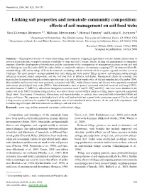 Linking Soil Properties and Nematode Community Composition: Effects Of