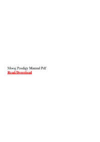 Moog Prodigy Manual Pdf
