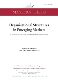 Organisational Structures in Emerging Markets