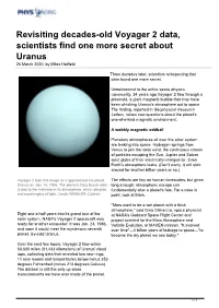 Revisiting Decades-Old Voyager 2 Data, Scientists Find One More Secret About Uranus 26 March 2020, by Miles Hatfield