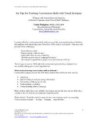 Six Tips for Teaching Conversation Skills with Visual Strategies