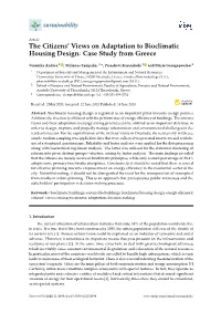 The Citizens' Views on Adaptation to Bioclimatic Housing Design