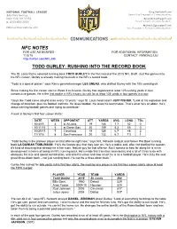 Todd Gurley: Rushing Into the Record Book