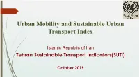 Urban Mobility and Sustainable Urban Transport Index