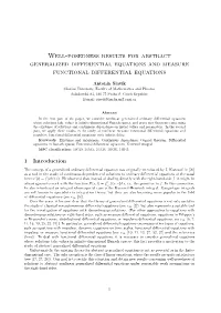 Well-Posedness Results for Abstract Generalized Differential Equations and Measure Functional Differential Equations