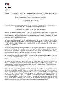 Avis Consultation Du Public SAS SAINTE