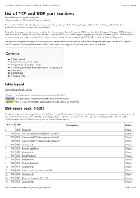 List of TCP and UDP Port Numbers - Wikipedia, the Free Encyclopedia 6/12/11 3:20 PM
