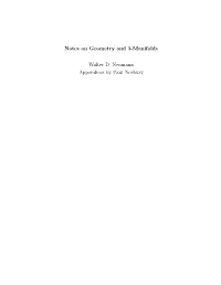 Notes on Geometry and 3-Manifolds Walter D. Neumann Appendices by Paul Norbury