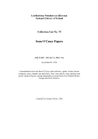 O'casey, Sean List 75