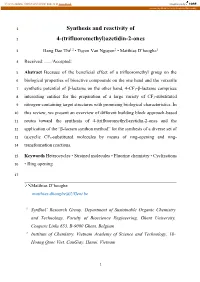 Synthesis and Reactivity of 4-(Trifluoromethyl)Azetidin-2-Ones