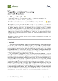 Target-Site Mutations Conferring Herbicide Resistance