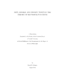 Topics in the Theory of Recursive Functions