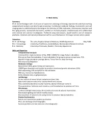 D. Mark Eckley Summary: Ph.D. Trained Biologist with 13 of Years Of