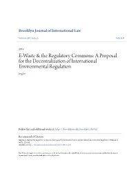 E-Waste & the Regulatory Commons