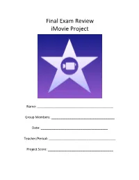 Final Exam Review Imovie Project