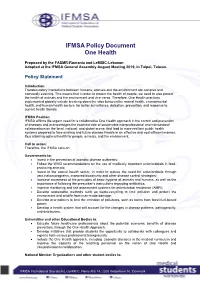 IFMSA Policy Document One Health