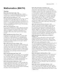 Mathematics (MATH) 1