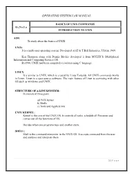 Operating System Lab Manual