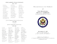 Presentation of the Portrait the Honorable Royce C