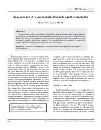 Sugammadex: a Neuromuscular Blockade Agent Encapsulator