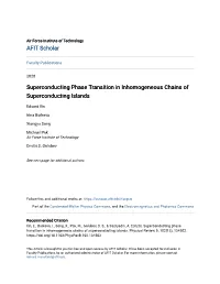 Superconducting Phase Transition in Inhomogeneous Chains of Superconducting Islands