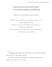 Title: Ecological Effects of Variable-Retention Harvests in The