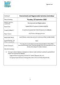 Updated Work Programme Schedule 2020/21