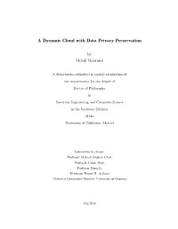 A Dynamic Cloud with Data Privacy Preservation