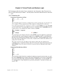 Chapter 6: Formal Proofs and Boolean Logic