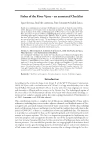 Fishes of the River Vjosa – an Annotated Checklist